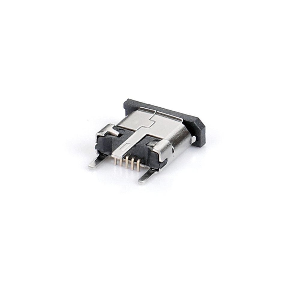 04BL-8138   Micro USB 5F 180度立贴 三脚DIP有卷边 L6.3