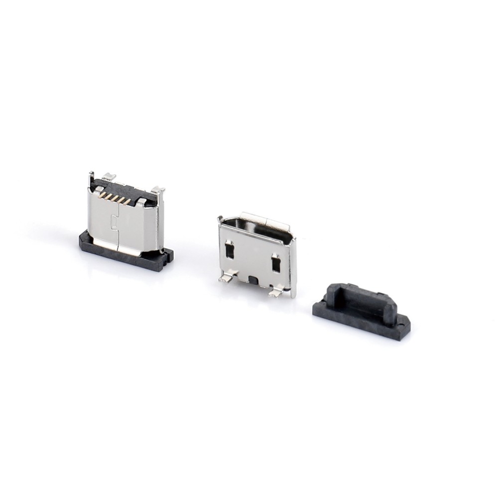 04BL-8140   Micro USB 5F B型 180度立贴 两插两贴 单铆合有卷边