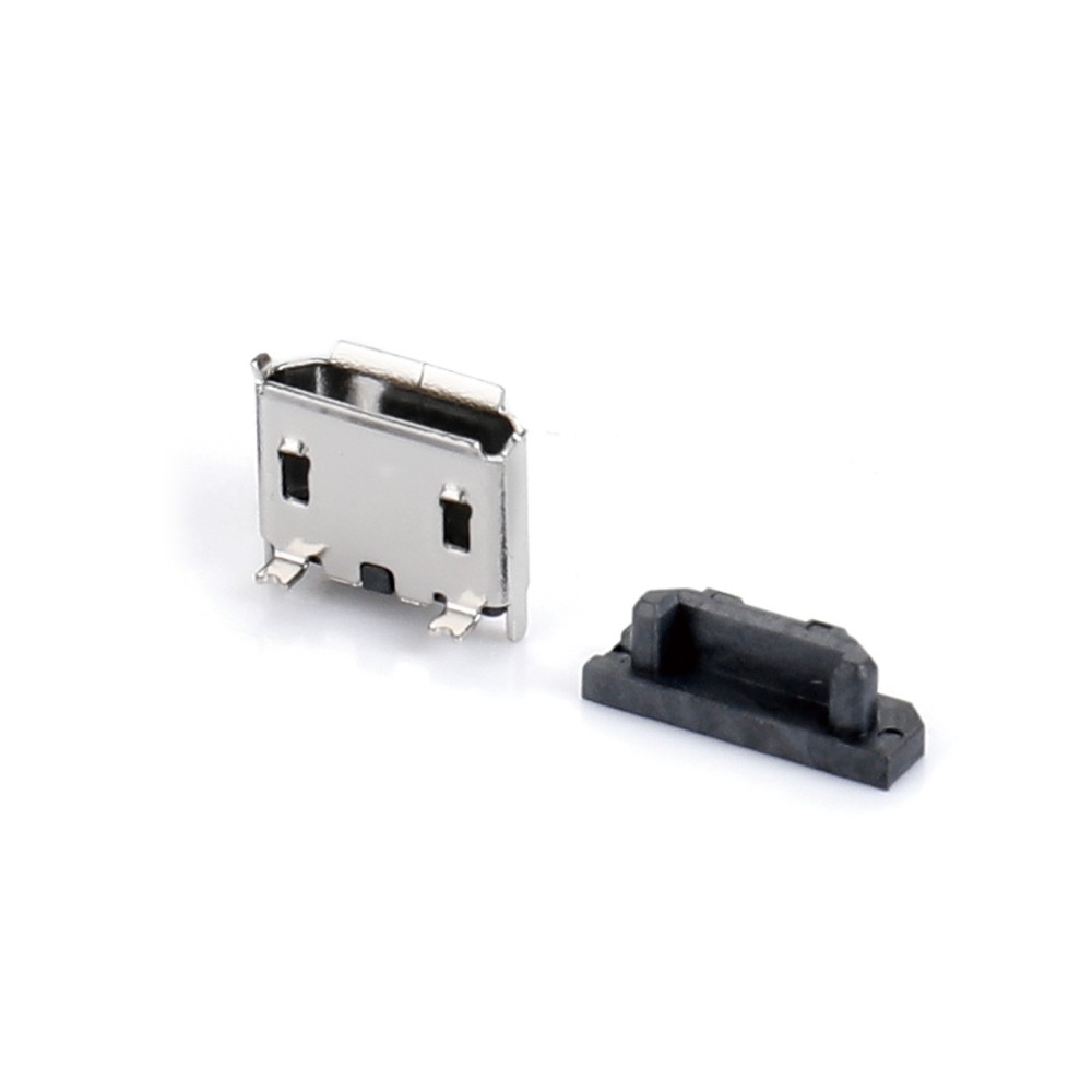 04BL-8140   Micro USB 5F B型 180度立贴 两插两贴 单铆合有卷边
