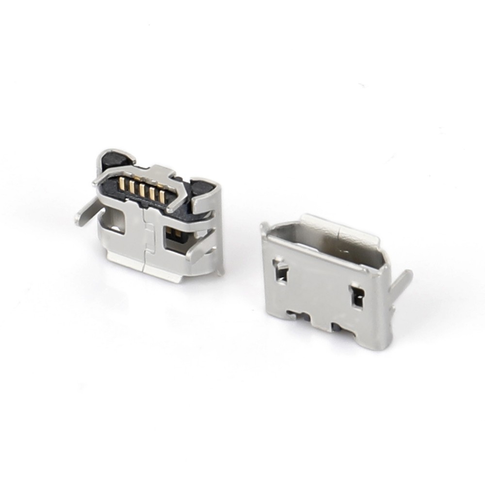 04BO-1804-0   Micro USB 5F SMT B型四脚插板牛角型7.2-4.85脚长1.20短针无柱有卷边