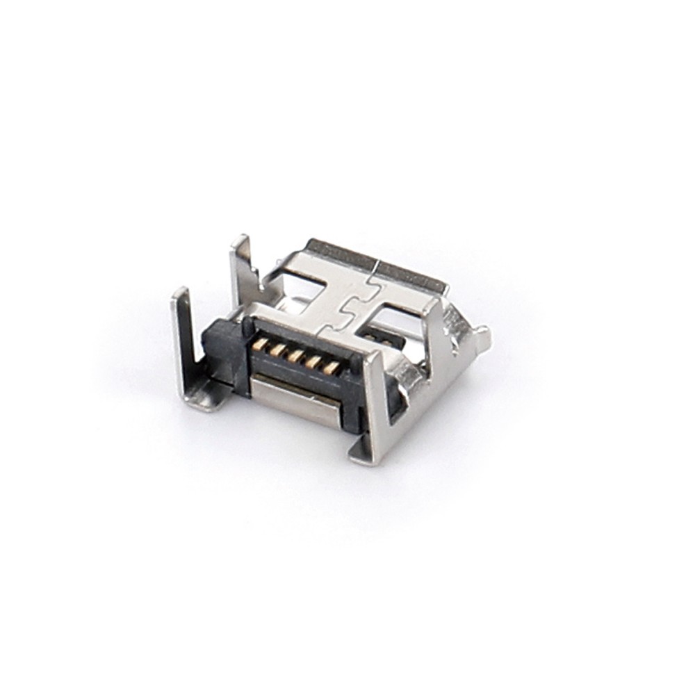04BO-1805   Micro USB 5F SMT B型四脚插板7.1.5脚长1.1短针有柱有卷边