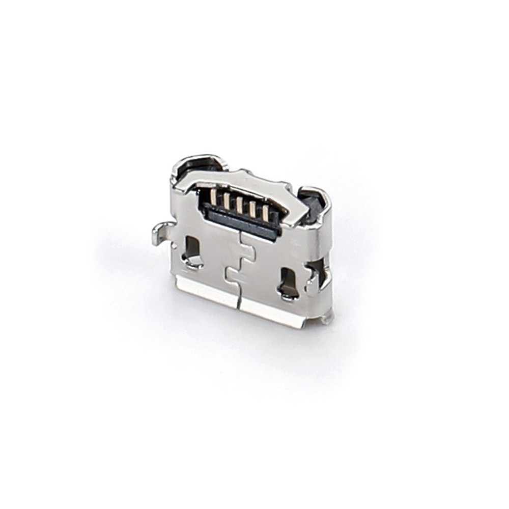 04BO-1824-0   Micro USB 5F SMT B型反向牛角四脚7.7-5.3 脚高0.65短针无柱有卷边