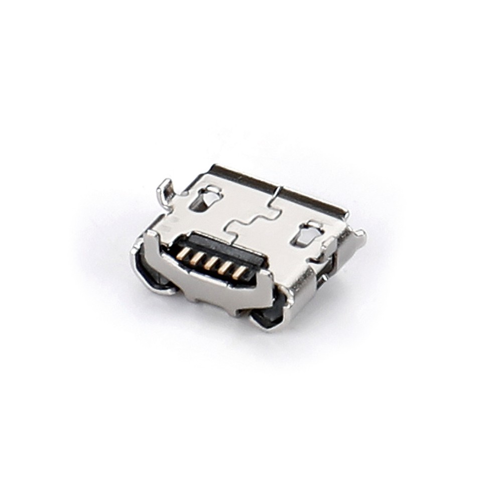 04BO-1824-0   Micro USB 5F SMT B型反向牛角四脚7.7-5.3 脚高0.65短针无柱有卷边