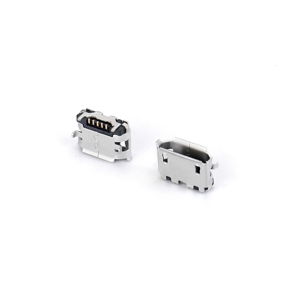 04BO-1826-0   Micro USB 5F SMT B型牛角型四脚7.0-5.0脚高0.65短针无柱有卷边