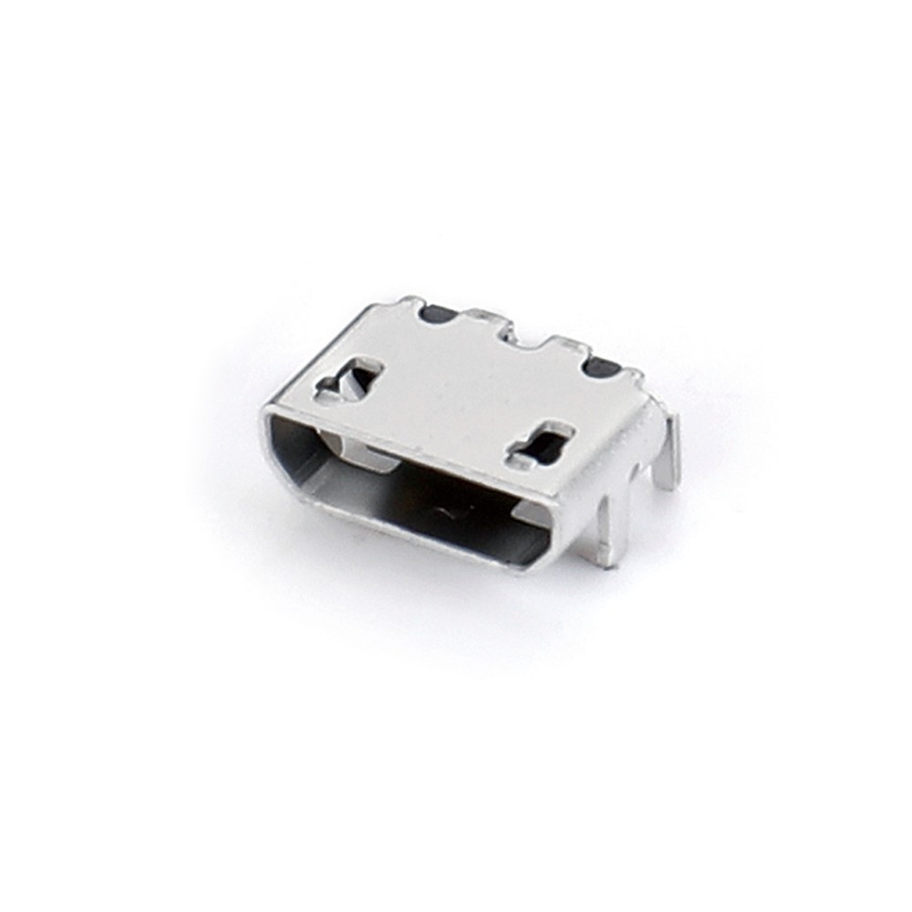 04BO-1828-N   Micro USB 5F SMT B型牛角四脚全插7.2-6.6长针有柱无卷边新模
