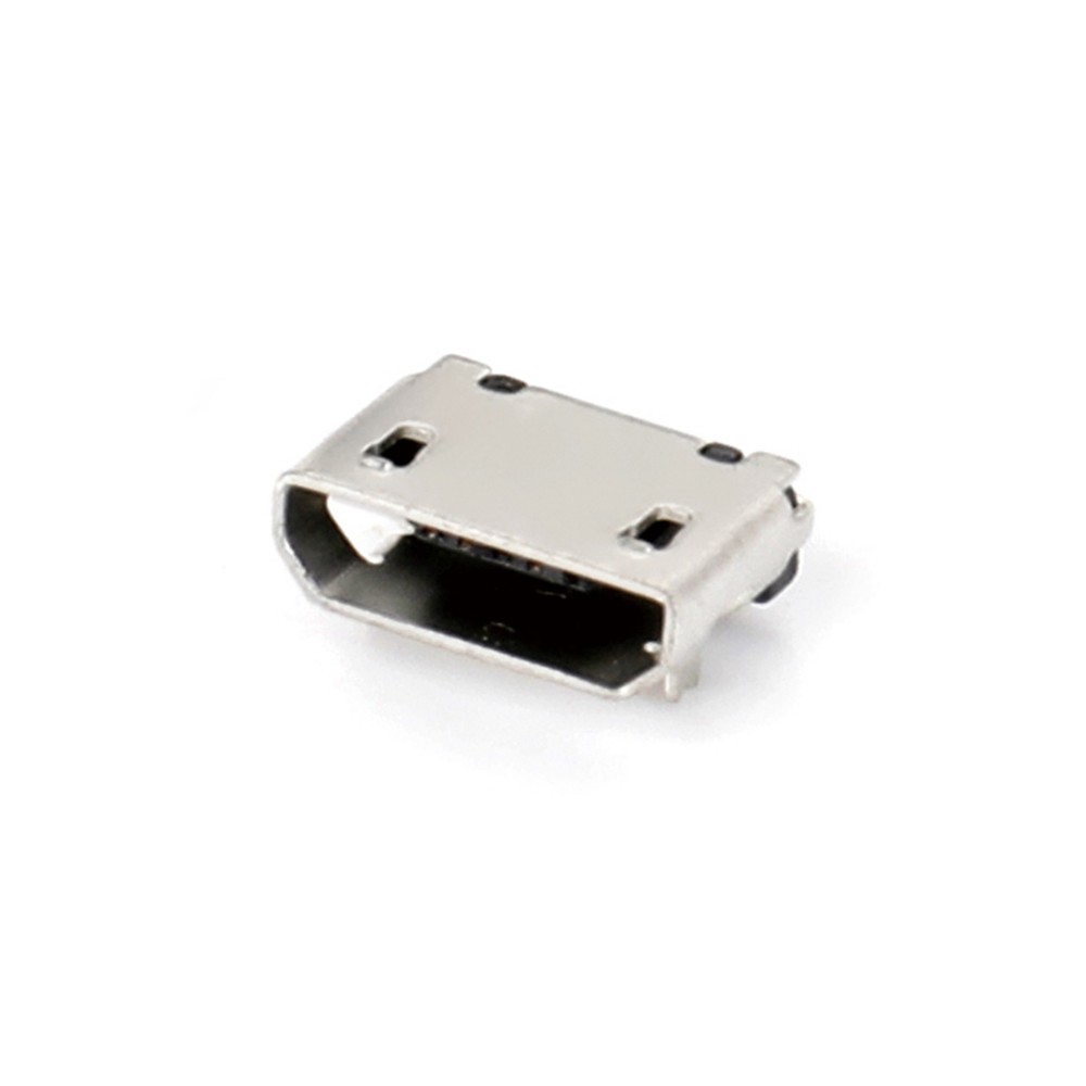 04BO-1841-N    Micro USB 5F SMT B型两脚插板5.65脚高0.8端子加长0.75不带焊盘有柱无卷边