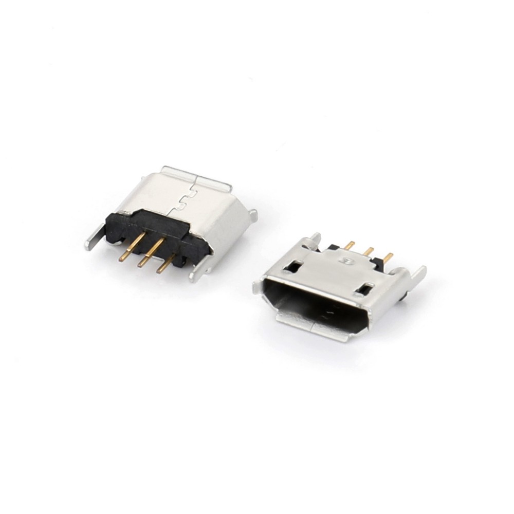 04BS-8125   Micro USB 5F B型 180度立插 脚高2.0mm 有卷边