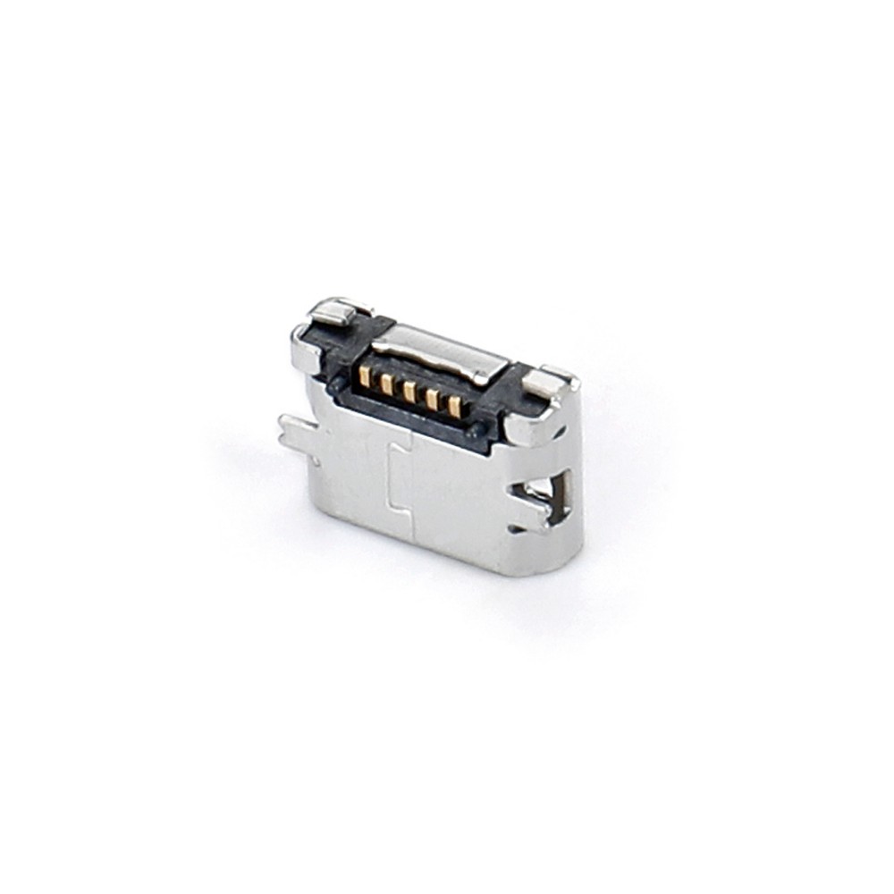 04BT-8136-N Micro USB 5F SMT B type two feet are all attached with short pins and pads with columns without crimping.