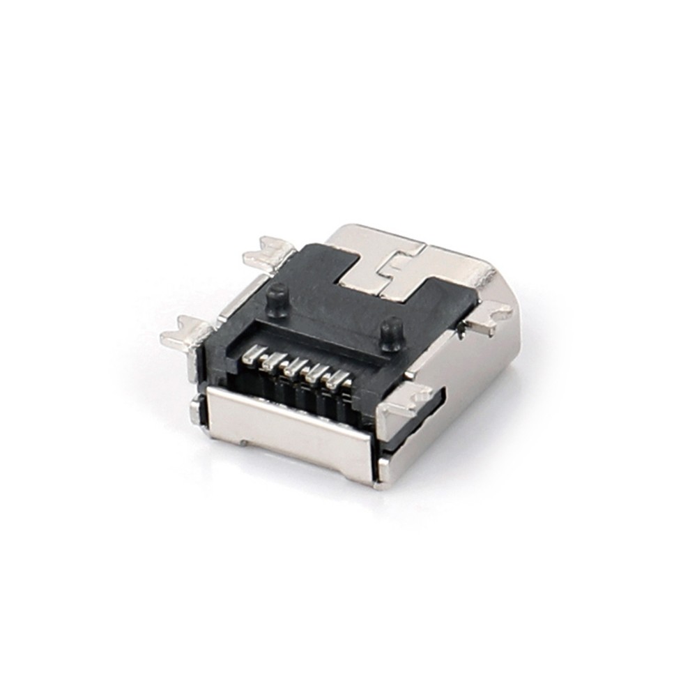 02OT-1103 MINI USB 5F SMT AB型四脚全贴 双卡点 有柱