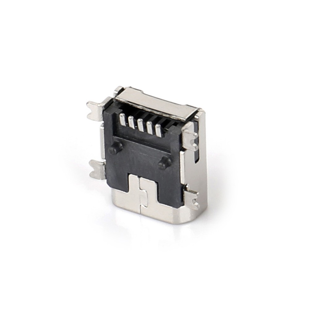 02OT-1103 MINI USB 5F SMT AB型四脚全贴 双卡点 有柱