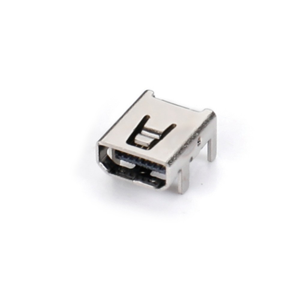 028R-0412 MINI USB 8F SMT 90度四脚插板有柱H3.85（双倒角）