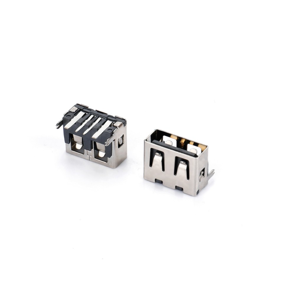 01AR-1529-N USB AF 90度DIP 短体10.0 后脚6.3鱼叉脚无卷边 大电流