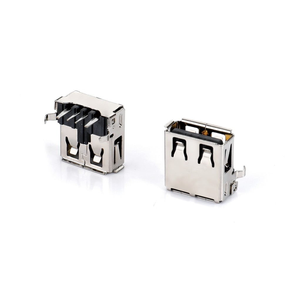 01AR-1598   USB 2.0 AF DIP 90度插板弯脚大电流(3A&5A)