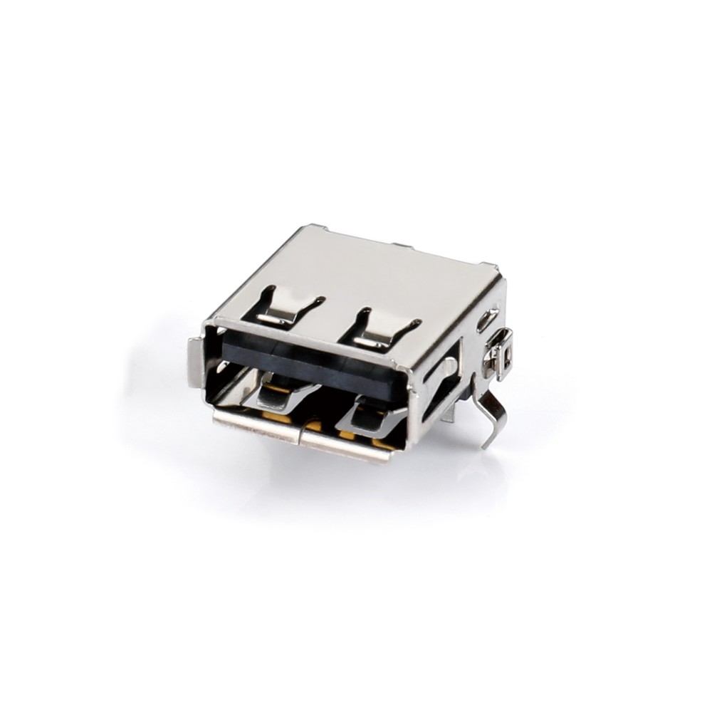 01AR-1598   USB 2.0 AF DIP 90度插板弯脚大电流(3A&5A)