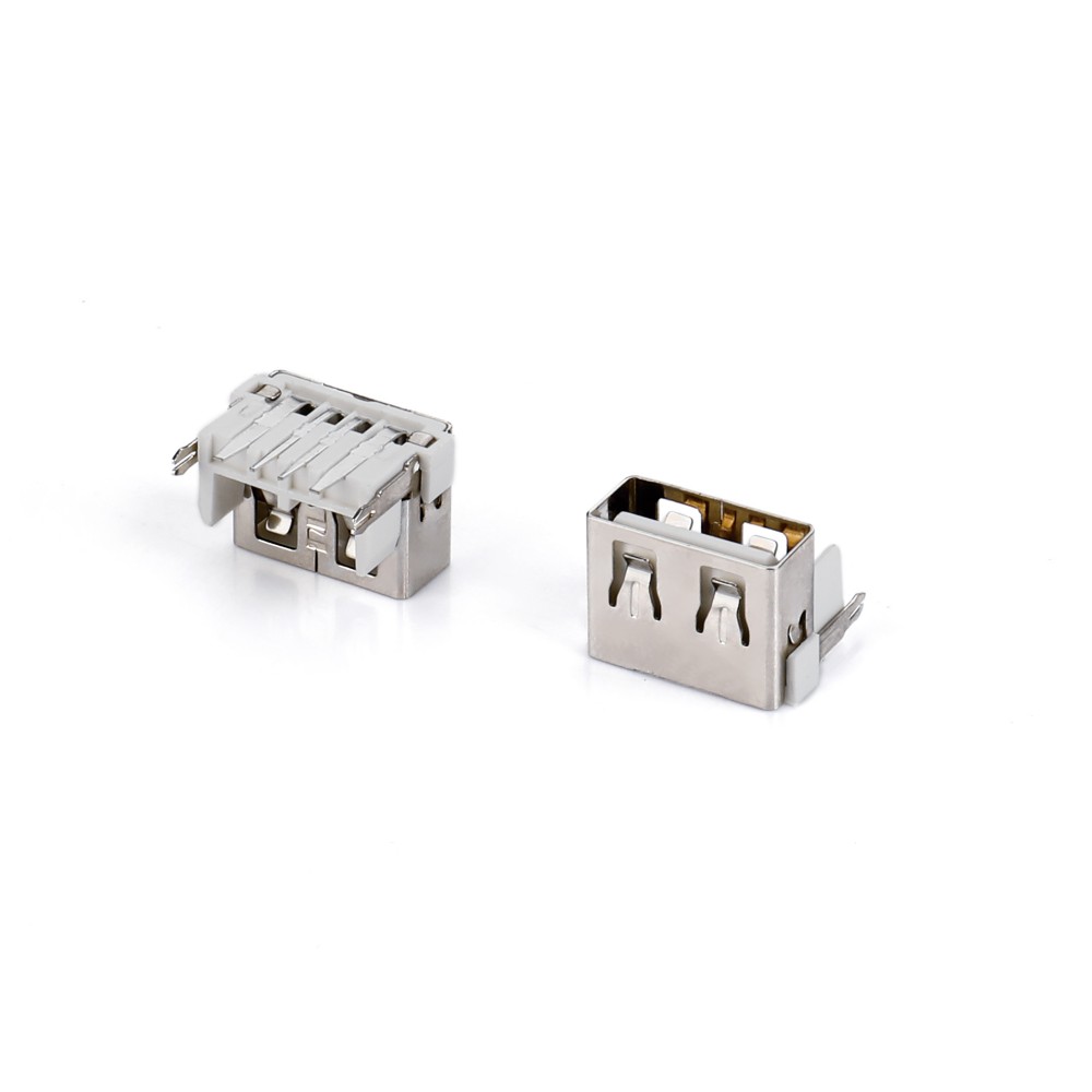 01ARS-1597-N USB 2.0 AF DIP 90-degree plug-in board with short body, straight edge and flat mouth, 9.8 large current at the rear harpoon foot (3A-5A)