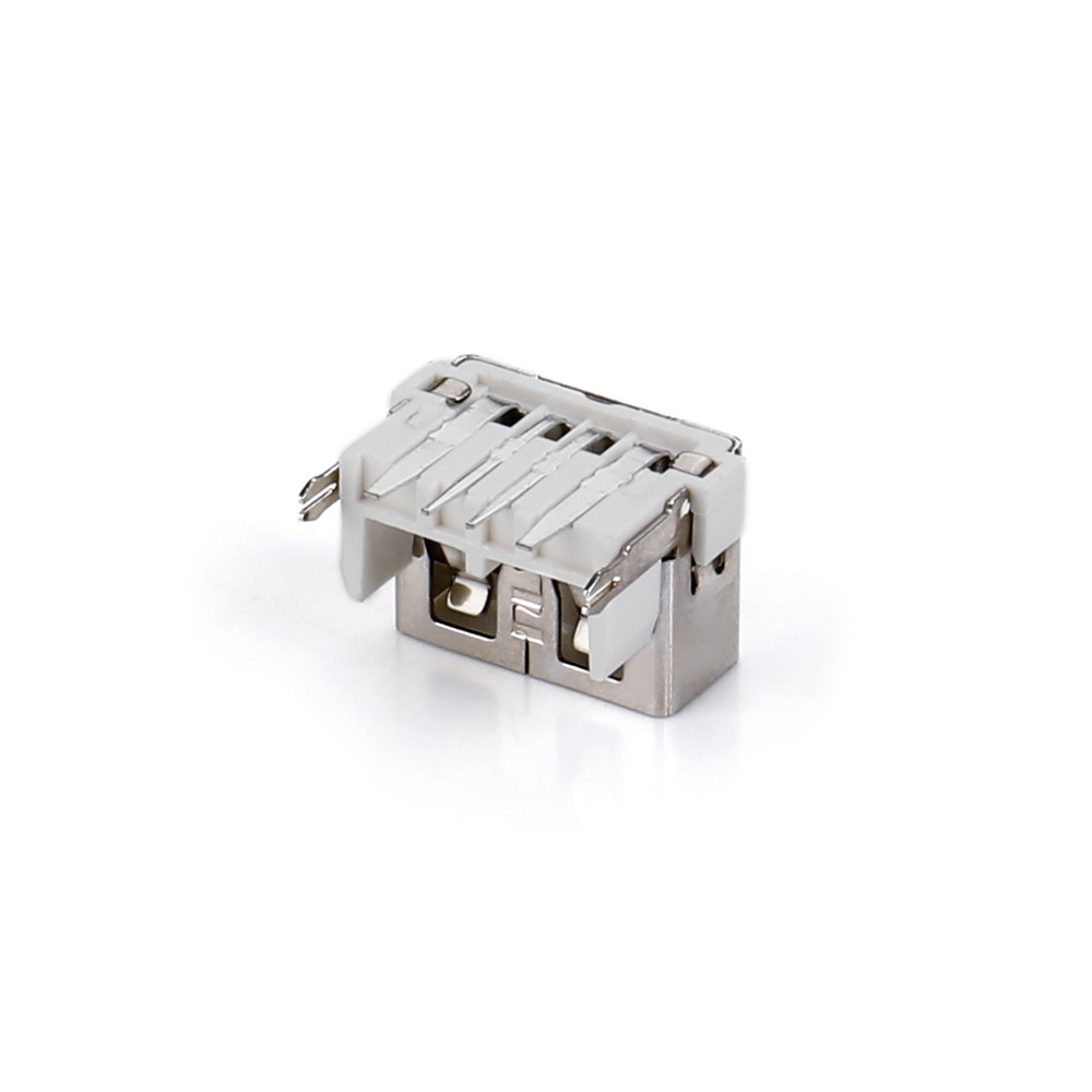 01ARS-1597-N USB 2.0 AF DIP 90-degree plug-in board with short body, straight edge and flat mouth, 9.8 large current at the rear harpoon foot (3A-5A)