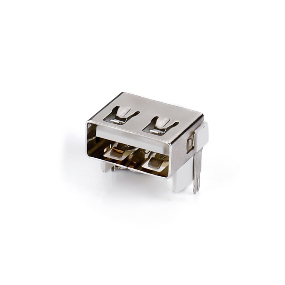01ARS-1597-N USB 2.0 AF DIP 90-degree plug-in board with short body, straight edge and flat mouth, 9.8 large current at the rear harpoon foot (3A-5A)