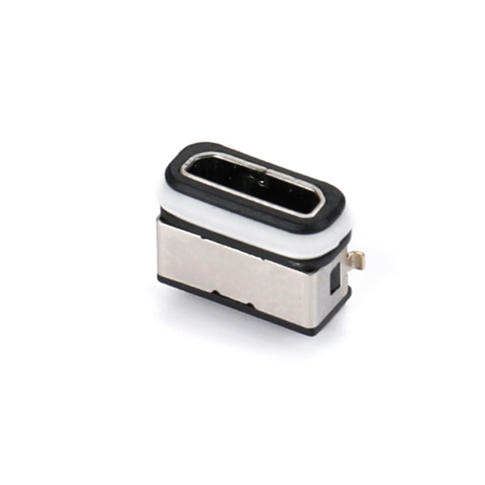 04BA-1607-WP   Micro USB  5F 板上SMT B型 前贴后插 无柱 带防水圈 防水IPX8