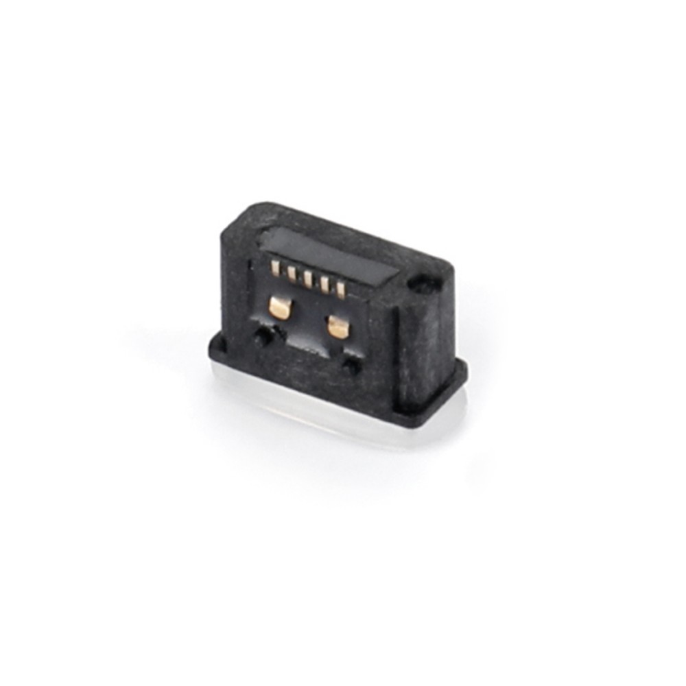 04OT-1606-WP   Micro USB  5F 板上SMT AB型 全贴 无耳有柱 胶芯反向 带防水圈 防水IP67