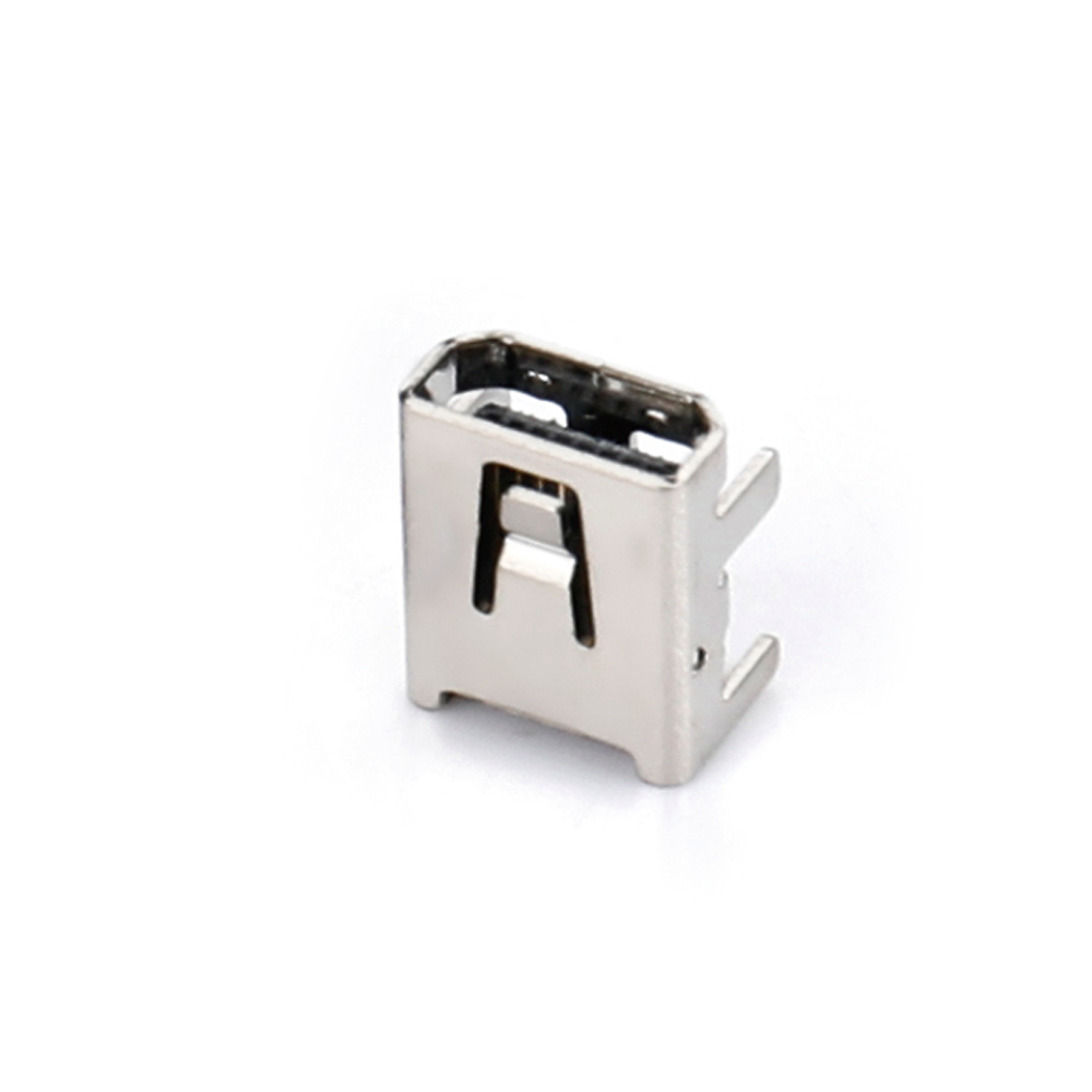 028R-0412 MINI USB 8F SMT 90 degree four pin plug-in board with column H3.85 (double chamfered)