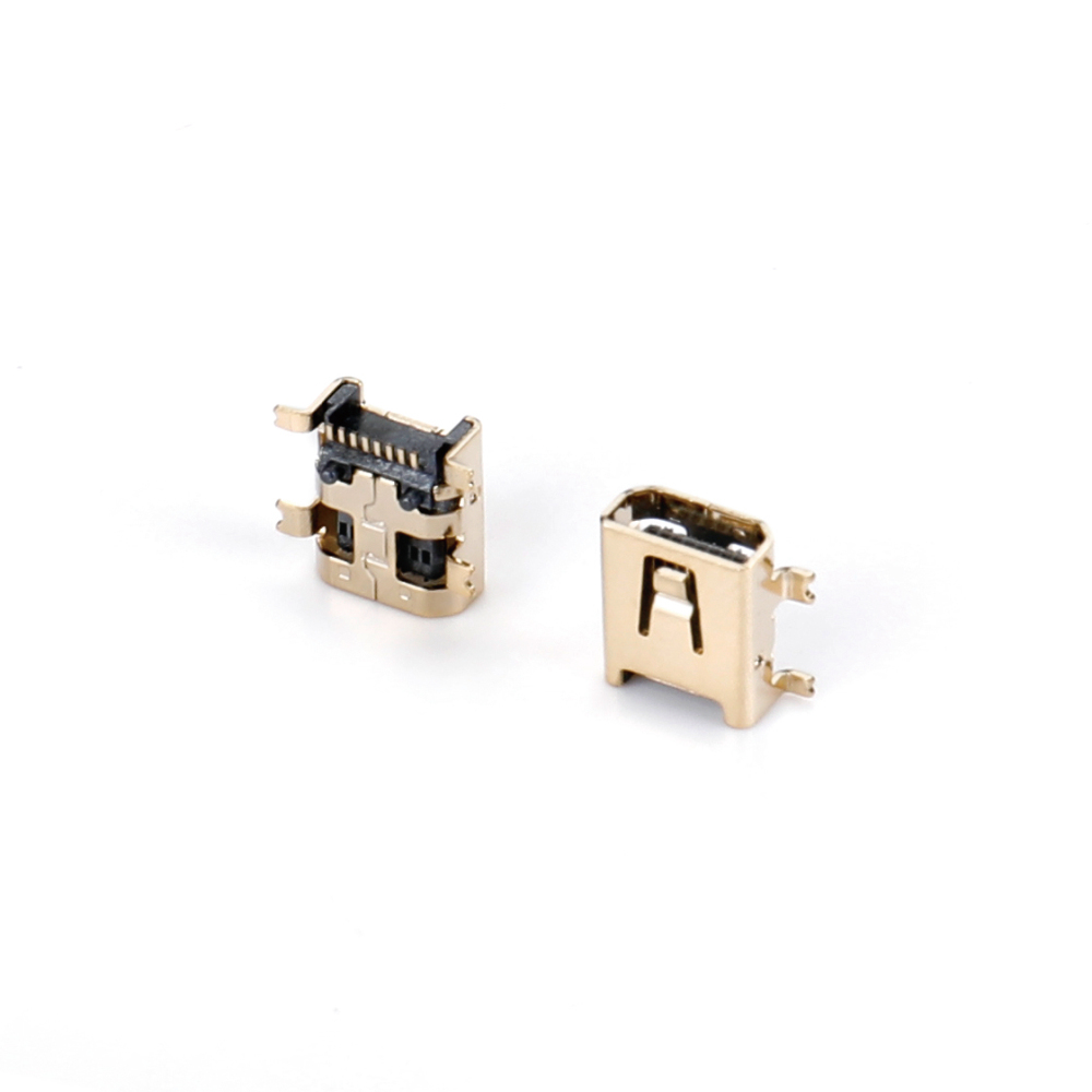 028T-0406 MINI USB 8F SMT all four pin fully attached column
